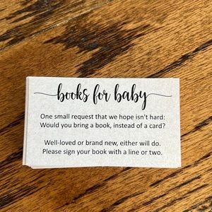 Books for Baby insert cards. For baby showers!